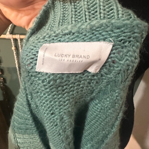 Lucky Brand Sea Green Knit Pullover Oversized Medium 🦄 - Picture 2 of 5